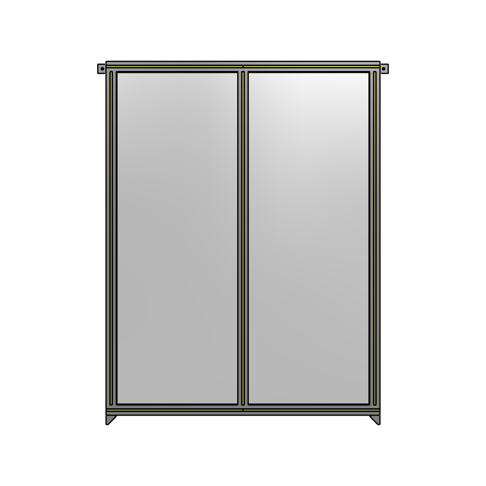 B4-1700-1200-0150-TYPZK DOUBLE PANEL-NO LEGS, TIE PLATE AND ANGLE CONNECTORS 1700MM X 1200MM  1/4" POLYCARBONATE, ASSEMBLED