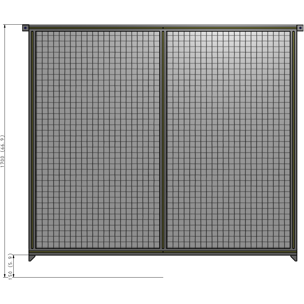 B4-1700-1800-0150-TYMZA DOUBLE PANEL-NO LEGS, TIE PLATE AND ANGLE CONNECTORS 1700MM X 1800MM  1" MESH, AS A KIT