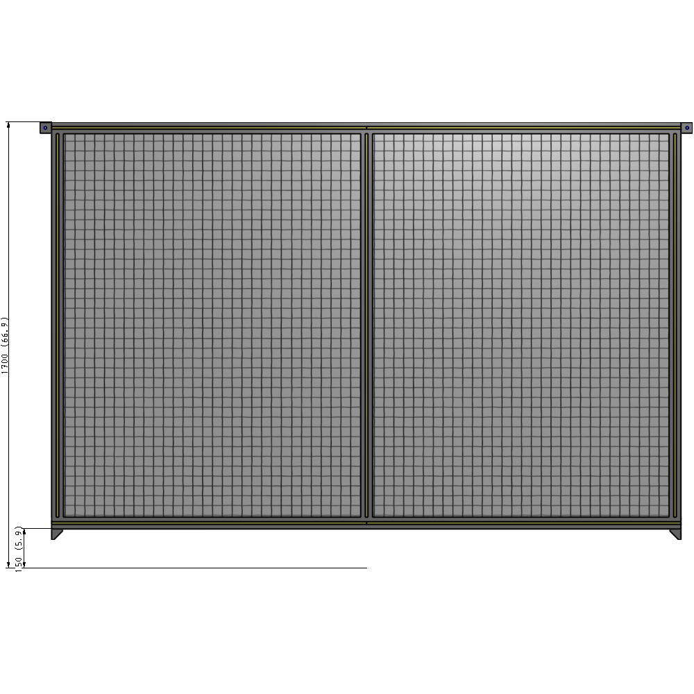 B4-1700-2400-0150-TYMZK DOUBLE PANEL-NO LEGS, TIE PLATE AND ANGLE CONNECTORS 1700MM X 2400MM  1" MESH, AS A KIT