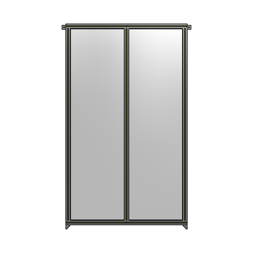 B4-2135-1200-0150-TYPZK DOUBLE PANEL-NO LEGS, TIE PLATE AND ANGLE CONNECTORS 2135MM X 1200MM  1/4" POLYCARBONATE, AS A KIT