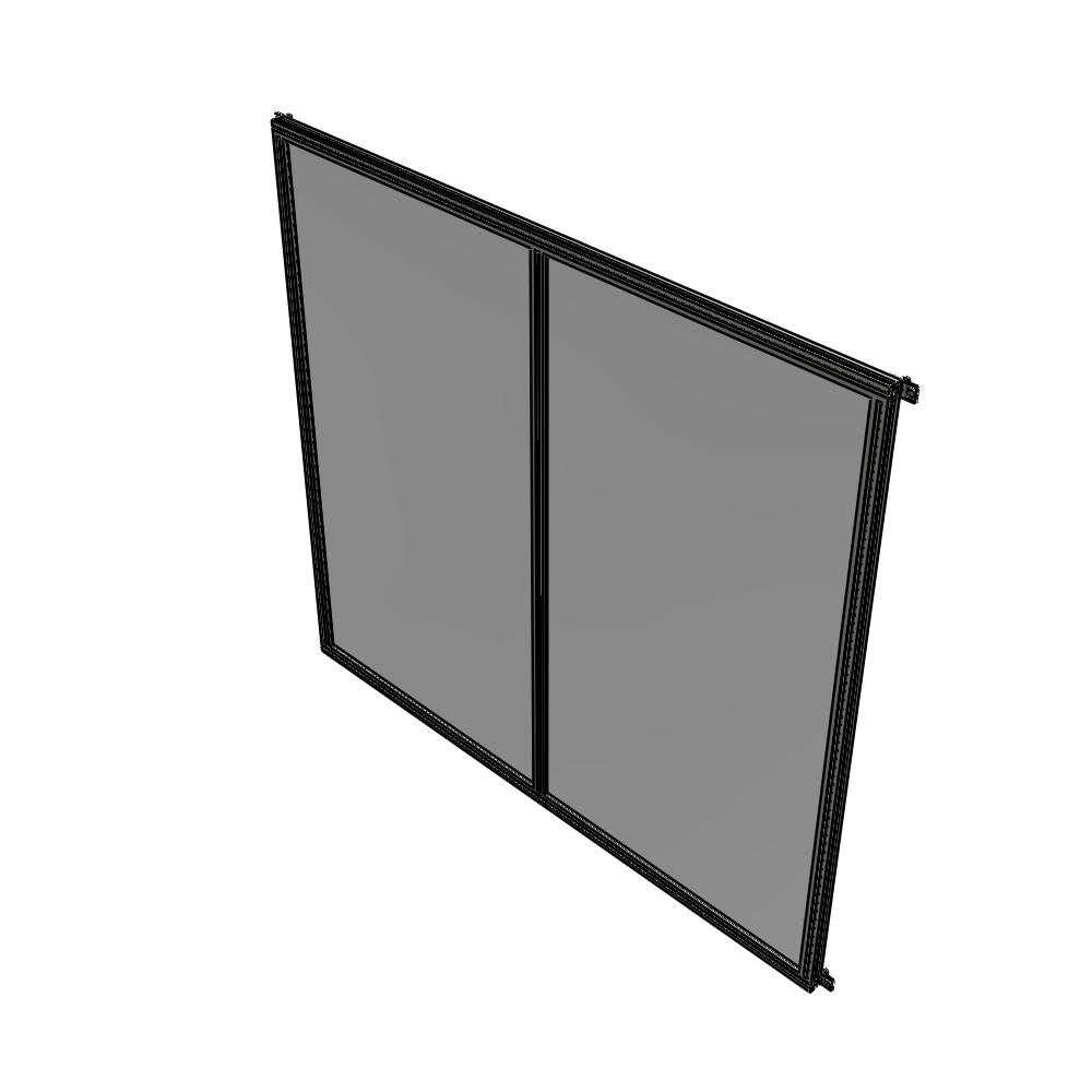 B4-2135-2200-0150-HYPZK DOUBLE PANEL-NO LEGS, HINGE CONNECTORS 2135MM X  2200MM  1/4" POLYCARBONATE, ASSEMBLED