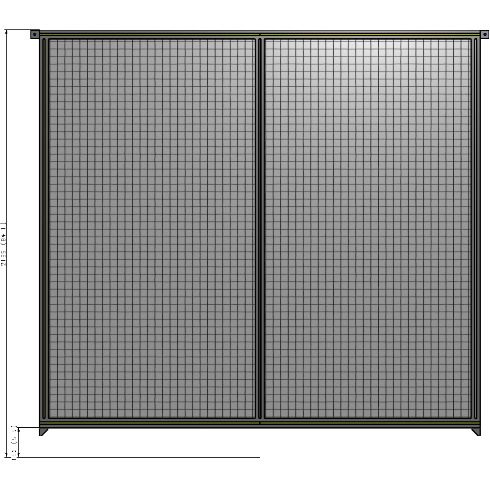 B4-2135-2200-0150-TYMZA DOUBLE PANEL-NO LEGS, TIE PLATE AND ANGLE CONNECTORS 2135MM X  2200MM  1" MESH, AS A KIT