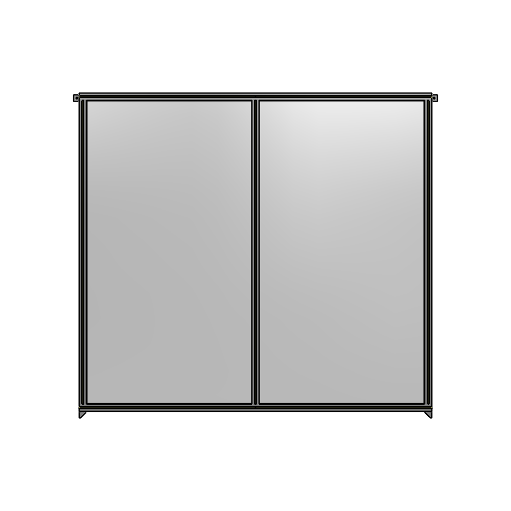 B4-2135-2200-0150-TYPZK DOUBLE PANEL-NO LEGS, TIE PLATE AND ANGLE CONNECTORS 2135MM X  2200MM  1/4" POLYCARBONATE, ASSEMBLED