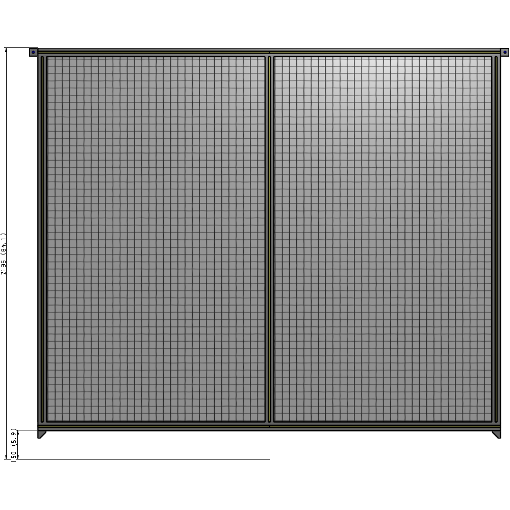 B4-2135-2400-0150-TYMZK DOUBLE PANEL-NO LEGS, TIE PLATE AND ANGLE CONNECTORS 2135MM X 2400MM  1" MESH, FULLY ASSEMBLED