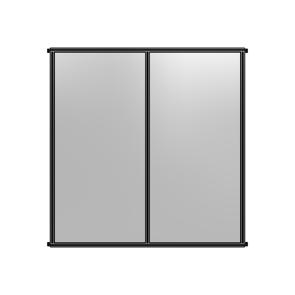 B4-2400-2200-0150-HYPZA DOUBLE PANEL-NO LEGS, HINGE CONNECTORS 2400MM X 2200MM  1/4" POLYCARBONATE, ASSEMBLED