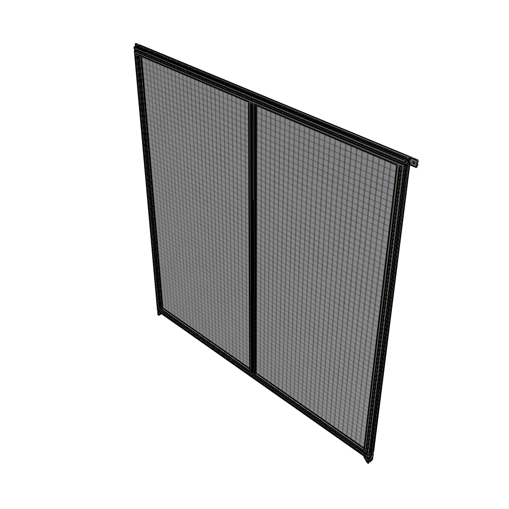 B4-2400-2200-0150-TYMZA DOUBLE PANEL-NO LEGS, TIE PLATE AND ANGLE CONNECTORS 2400MM X 2200MM  1" MESH, FULLY ASSEMBLED