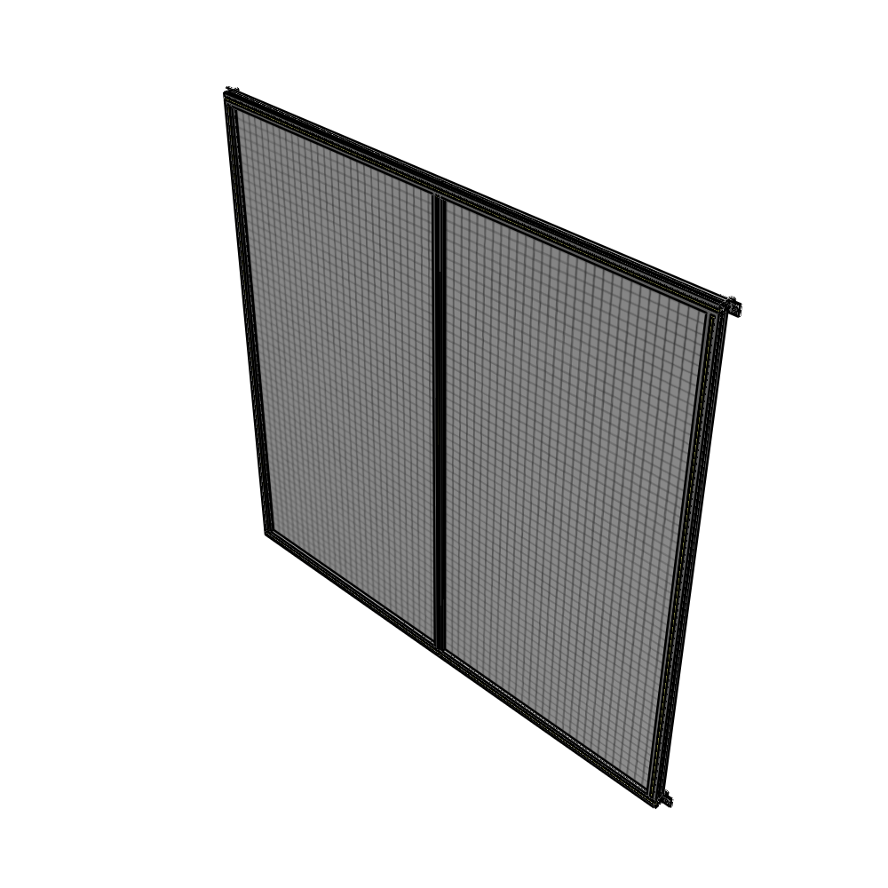 B4-2400-2400-0150-HYMZK DOUBLE PANEL-NO LEGS, HINGE CONNECTORS 2400MM X 2400MM  1" MESH, FULLY ASSEMBLED