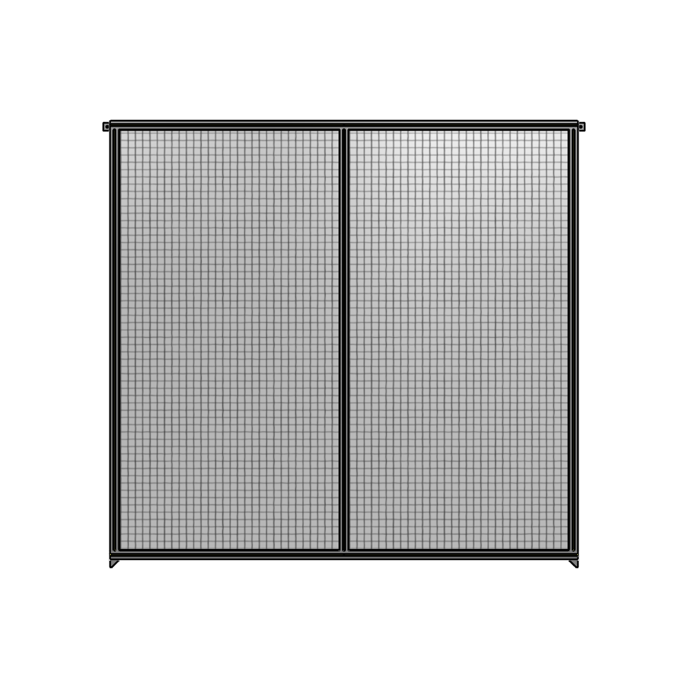 B4-2400-2400-0150-TYMZK DOUBLE PANEL-NO LEGS, TIE PLATE AND ANGLE CONNECTORS 2400MM X 2400MM  1" MESH, FULLY ASSEMBLED