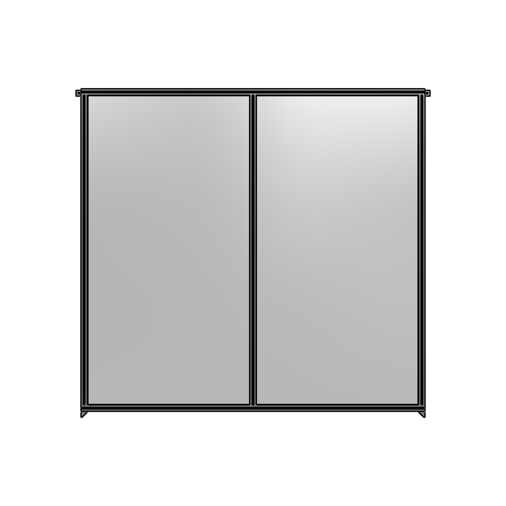 B4-2400-2400-0150-TYPZK DOUBLE PANEL-NO LEGS, TIE PLATE AND ANGLE CONNECTORS 2400MM X 2400MM  1/4" POLYCARBONATE, ASSEMBLED