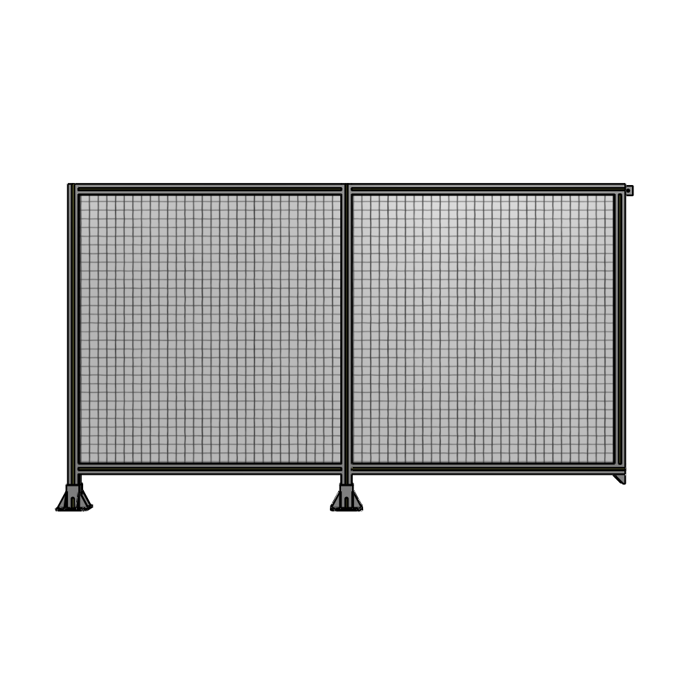 B5-1400-2400-0150-TYMFA DOUBLE PANEL-LEGS ON LEFT AND CENTER, TIE PLATE ON RIGHT 1400MM X 2400MM  1" MESH, FULLY ASSEMBLED