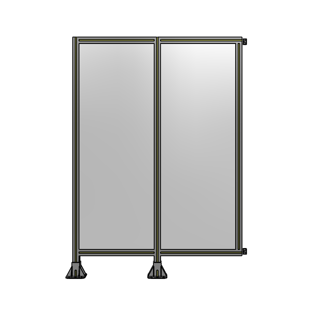 B5-1700-1200-0150-HYPFA DOUBLE PANEL-LEGS ON LEFT AND CENTER WITH HINGES 1700MM X 1200MM  1/4" POLYCARBONATE, ASSEMBLED