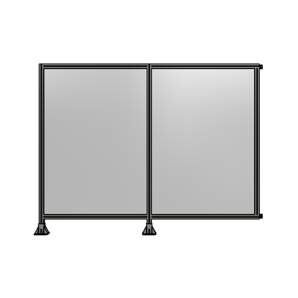 B5-1700-2200-0150-HYPFA DOUBLE PANEL-LEGS ON LEFT AND CENTER WITH HINGES 1700MM X 2200MM  1/4" POLYCARBONATE, ASSEMBLED