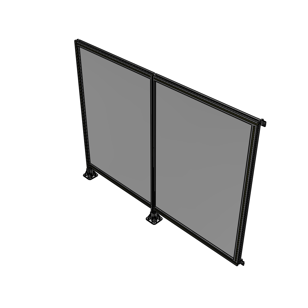B5-1700-2200-0150-HYPFA DOUBLE PANEL-LEGS ON LEFT AND CENTER WITH HINGES 1700MM X 2200MM  1/4" POLYCARBONATE, ASSEMBLED