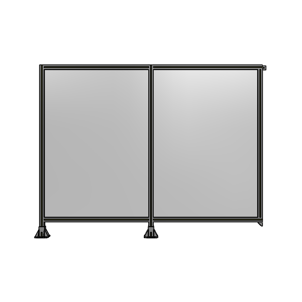 B5-1700-2200-0150-TYPFK DOUBLE PANEL-LEGS ON LEFT AND CENTER, TIE PLATE ON RIGHT 1700MM X 2200MM  1/4" POLYCARBONATE, AS KIT