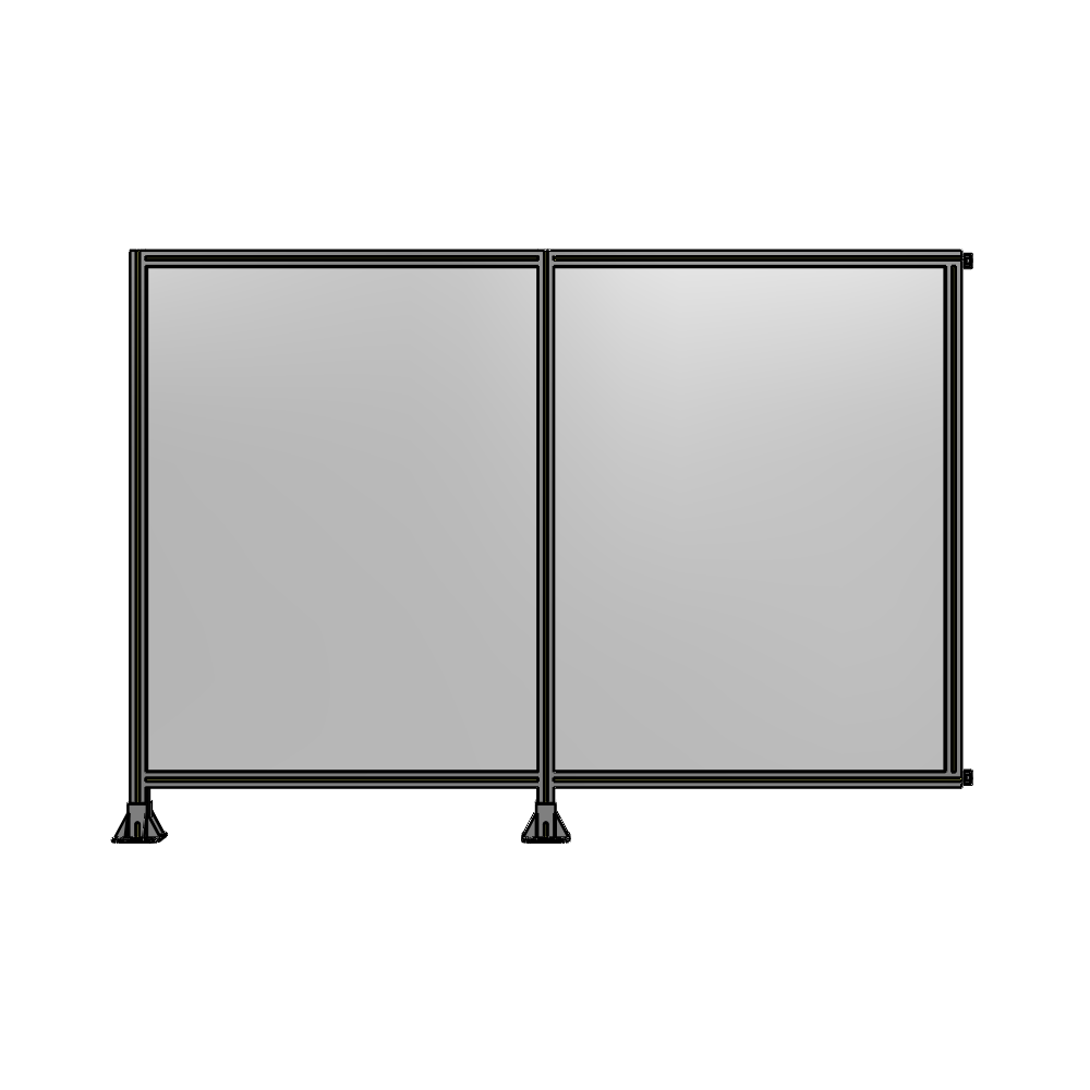 B5-1700-2400-0150-HYPFA DOUBLE PANEL-LEGS ON LEFT AND CENTER WITH HINGES 1700MM X 2400MM  1/4" POLYCARBONATE, ASSEMBLED