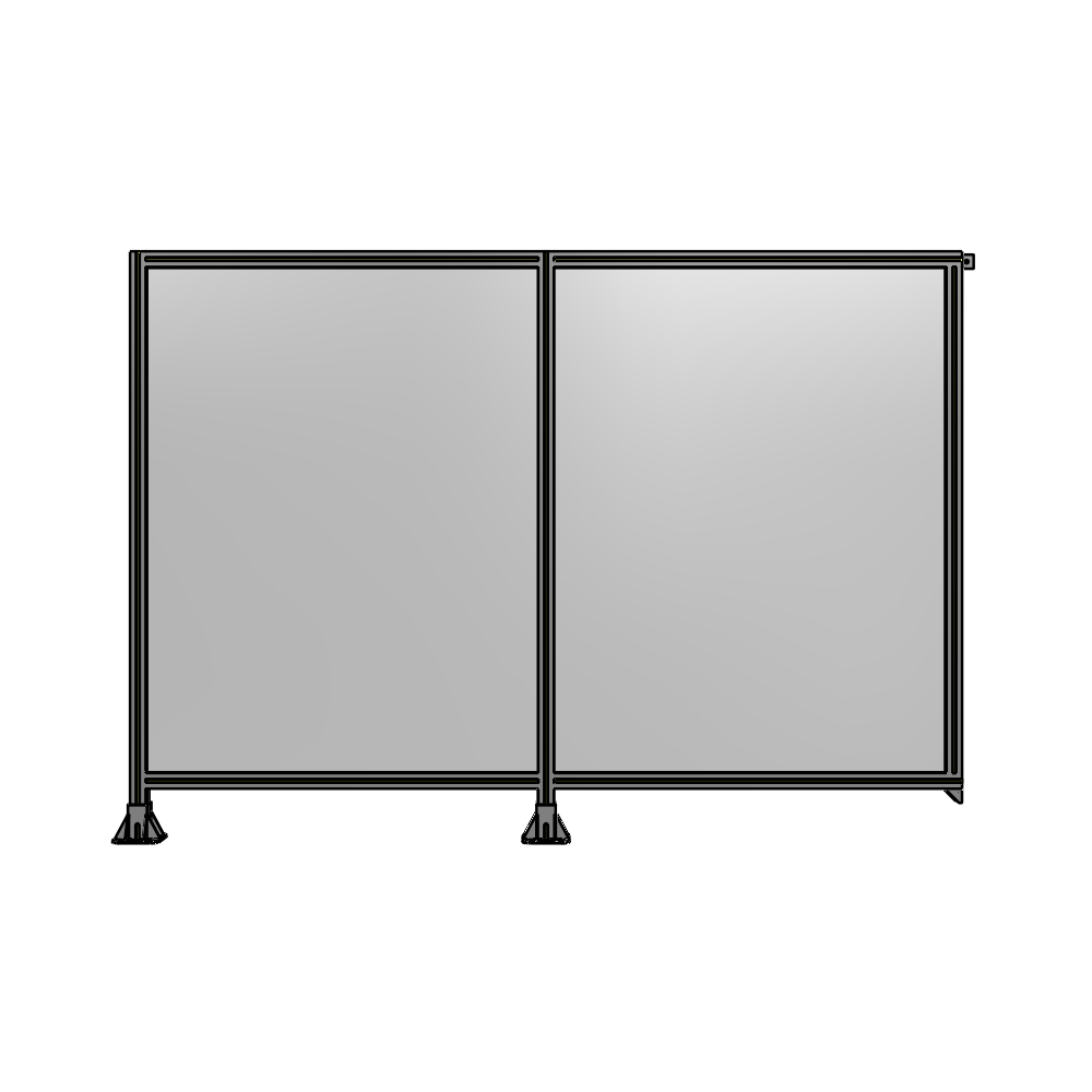 B5-1700-2400-0150-TYPFK DOUBLE PANEL-LEGS ON LEFT AND CENTER, TIE PLATE ON RIGHT 1700MM X 2400MM  1/4" POLYCARBONATE, AS KIT
