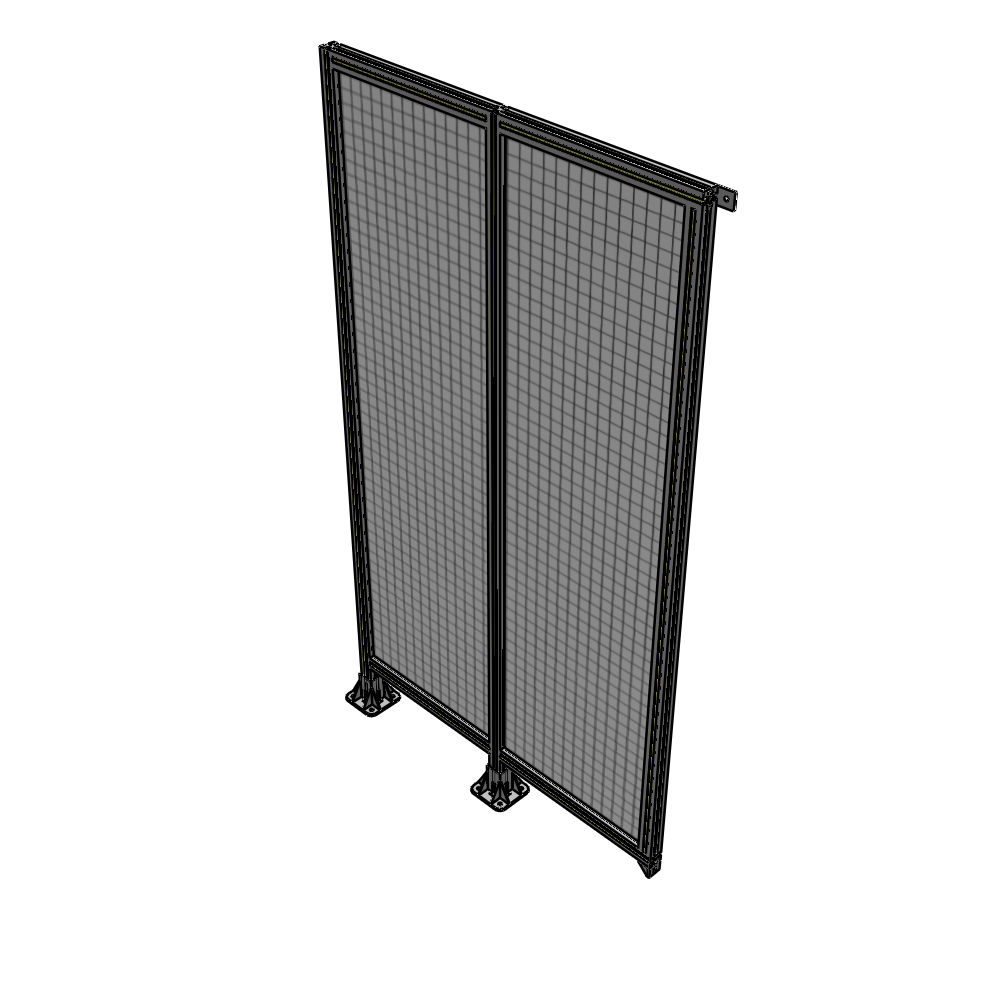 B5-2135-1200-0150-TYMFA DOUBLE PANEL-LEGS ON LEFT AND CENTER, TIE PLATE ON RIGHT 2135MM X 1200MM  1" MESH, FULLY ASSEMBLED
