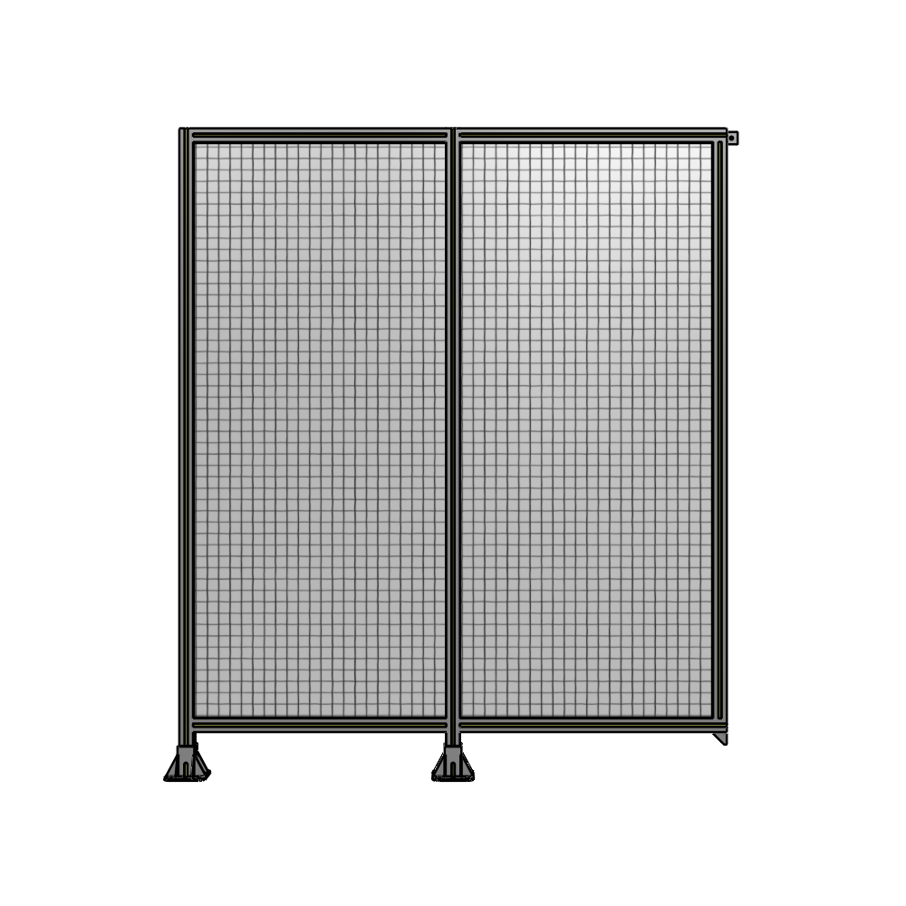 B5-2135-1800-0150-TYMFA DOUBLE PANEL-LEGS ON LEFT AND CENTER, TIE PLATE ON RIGHT 2135MM X 1800MM  1" MESH, FULLY ASSEMBLED