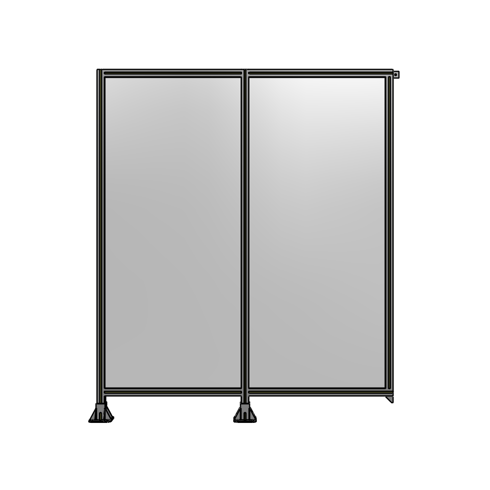 B5-2135-1800-0150-TYPFK DOUBLE PANEL-LEGS ON LEFT AND CENTER, TIE PLATE ON RIGHT 2135MM X 1800MM  1/4" POLYCARBONATE, AS KIT