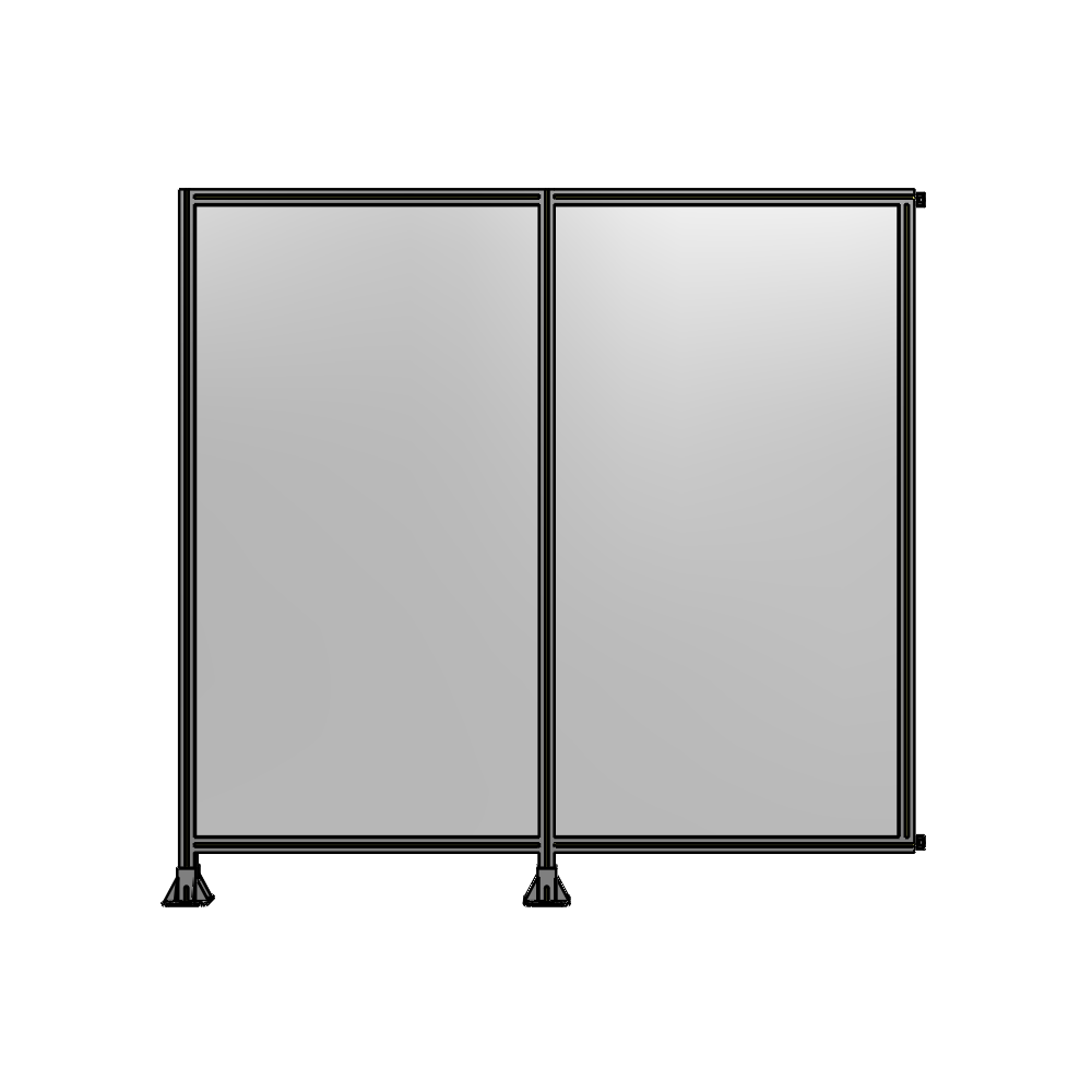 B5-2135-2200-0150-HYPFK DOUBLE PANEL-LEGS ON LEFT AND CENTER WITH HINGES 2135MM X  2200MM  1/4" POLYCARBONATE, AS A KIT