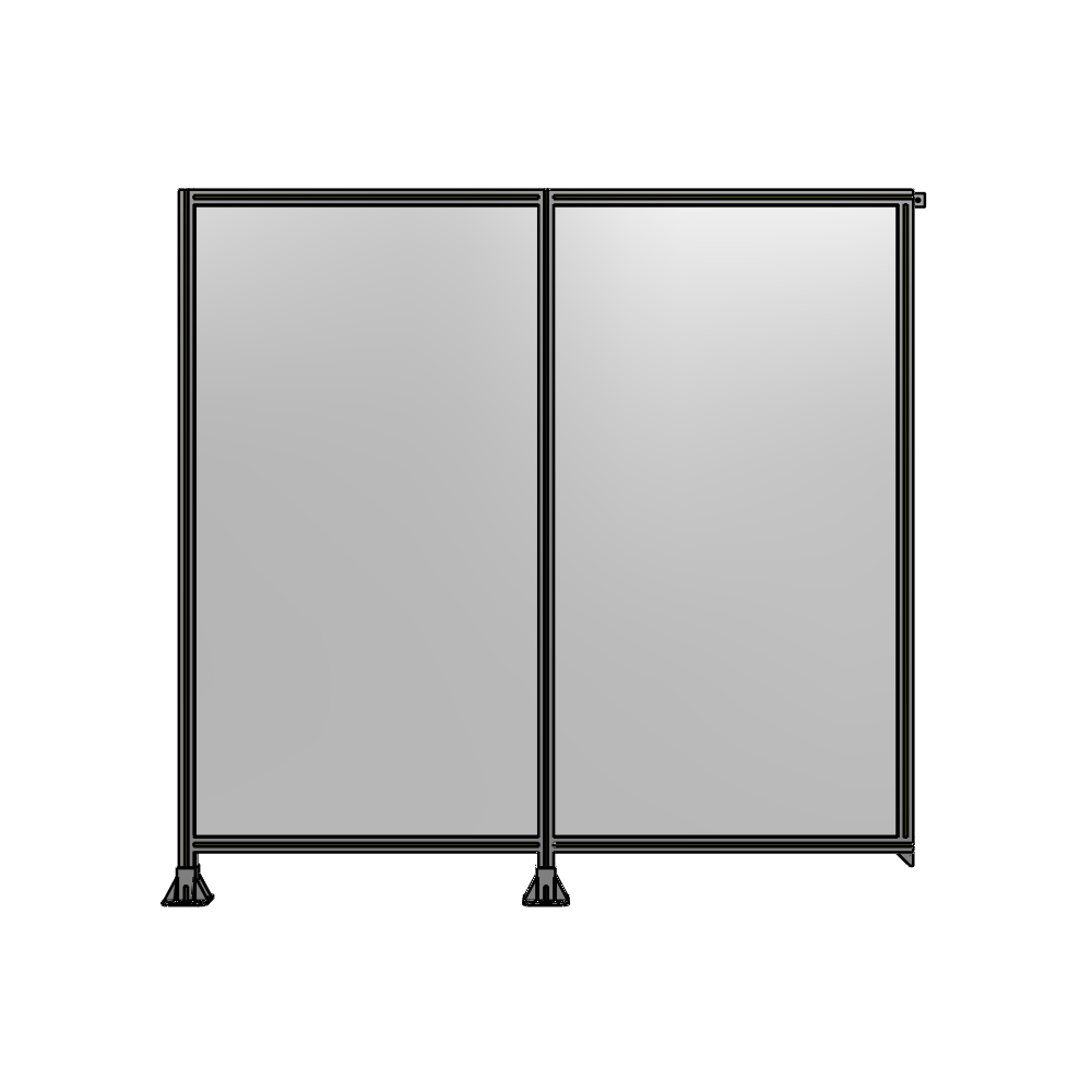 B5-2135-2200-0150-TYPFA DOUBLE PANEL-LEGS ON LEFT AND CENTER, TIE PLATE ON RIGHT 2135MM X  2200MM  1/4" POLYCARB, ASSEMBLED