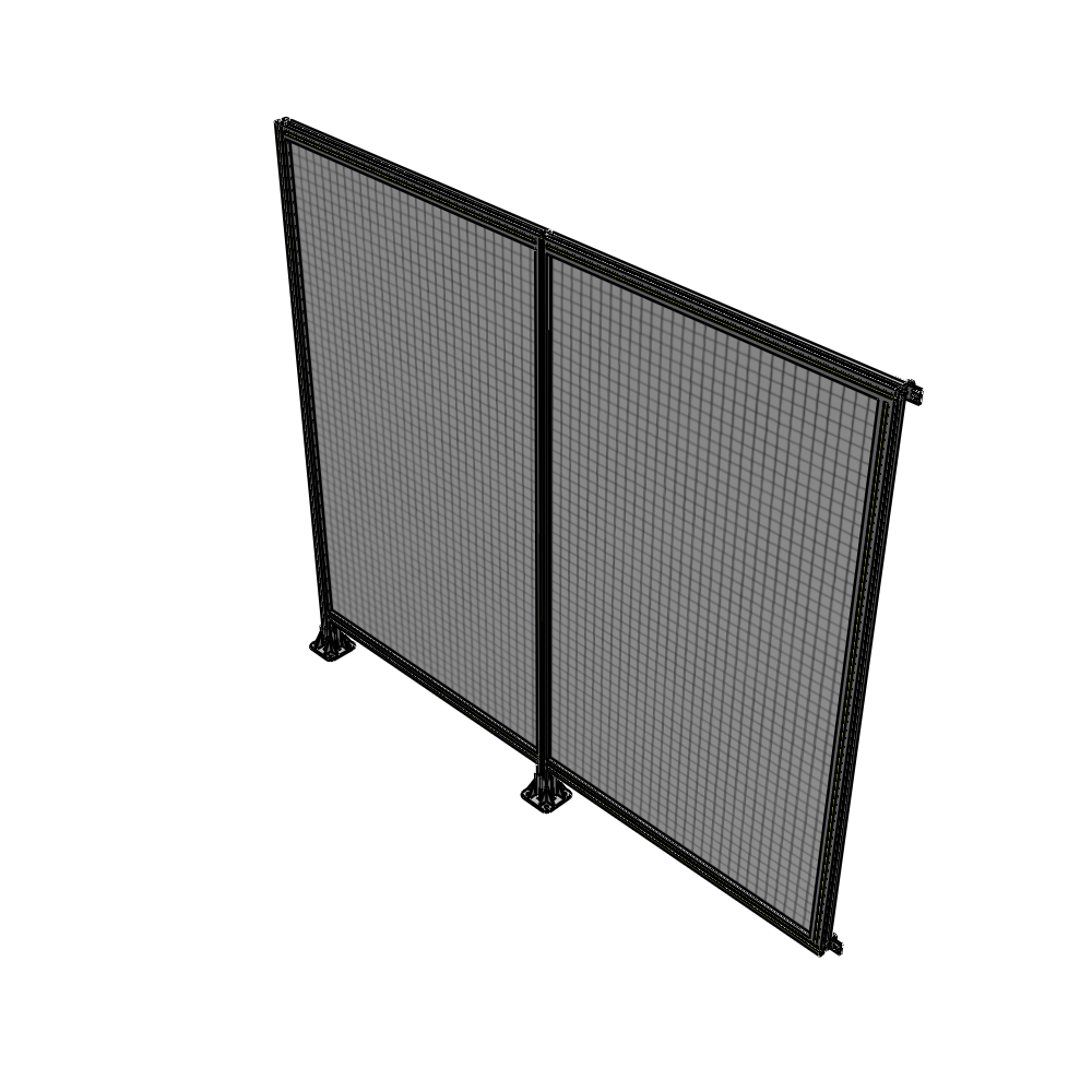 B5-2135-2400-0150-HYMFA DOUBLE PANEL-LEGS ON LEFT AND CENTER WITH HINGES 2135MM X 2400MM  1" MESH, FULLY ASSEMBLED