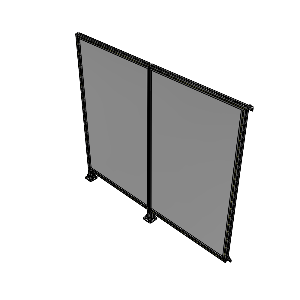 B5-2135-2400-0150-HYPFK DOUBLE PANEL-LEGS ON LEFT AND CENTER WITH HINGES 2135MM X 2400MM  1/4" POLYCARBONATE, AS A KIT