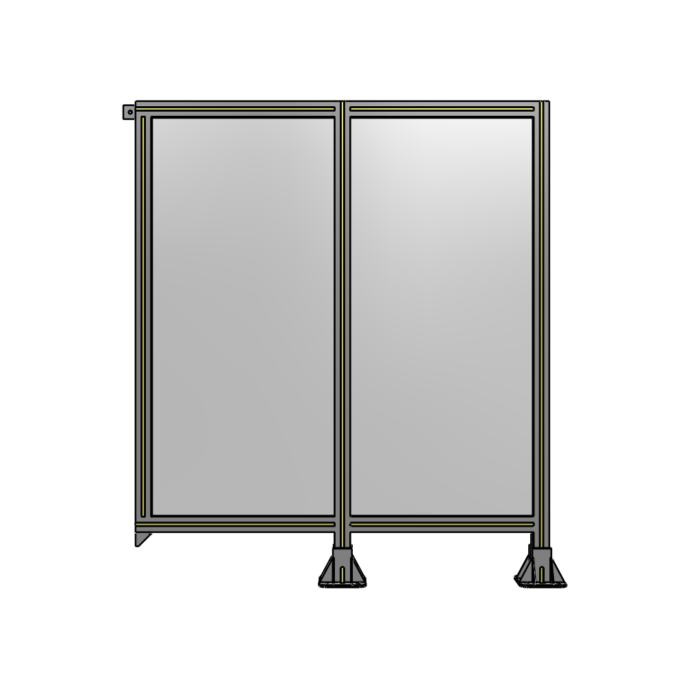B6-1400-1200-0150-TYPFA DOUBLE PANEL-LEGS ON RIGHT AND CENTER, TIE PLATE ON LEFT 1400MM X 1200MM  1/4" POLYCARBONATE, AS KIT