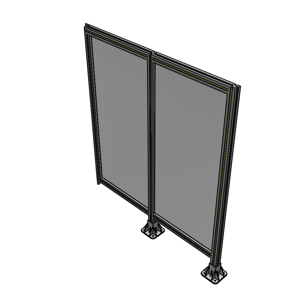 B6-1400-1200-0150-TYPFA DOUBLE PANEL-LEGS ON RIGHT AND CENTER, TIE PLATE ON LEFT 1400MM X 1200MM  1/4" POLYCARBONATE, AS KIT