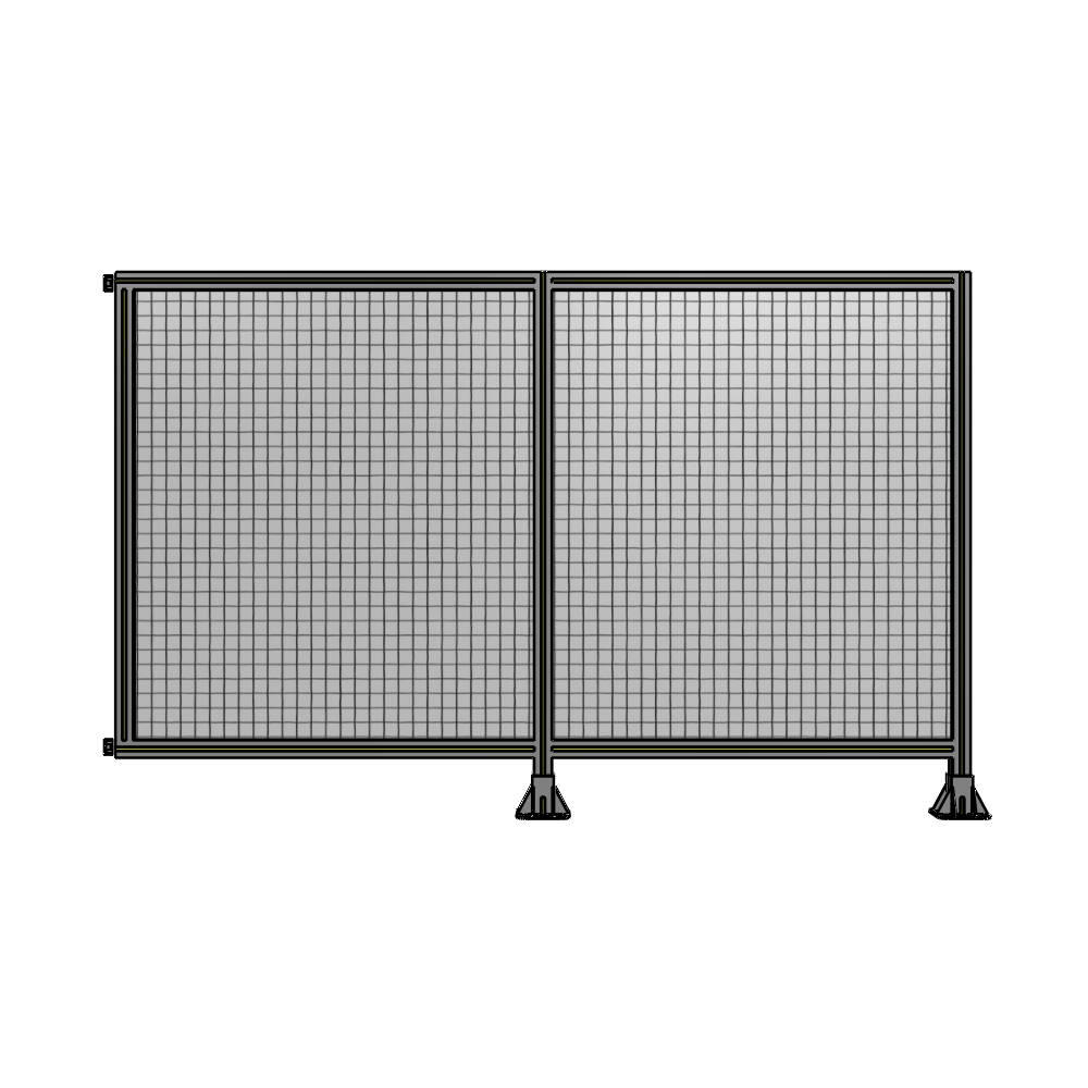 B6-1400-2200-0150-HYMFA DOUBLE PANEL-LEGS ON RIGHT AND CENTER WITH HINGES 1400MM X 2200MM  1" MESH, FULLY ASSEMBLED