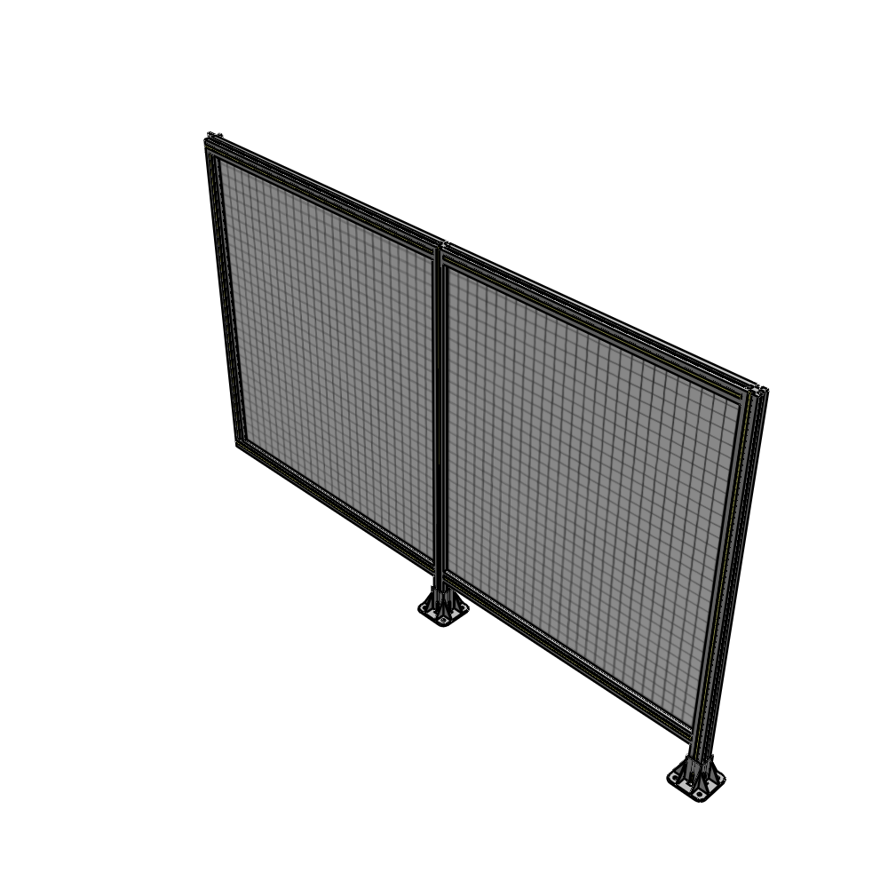 B6-1400-2200-0150-HYMFA DOUBLE PANEL-LEGS ON RIGHT AND CENTER WITH HINGES 1400MM X 2200MM  1" MESH, FULLY ASSEMBLED