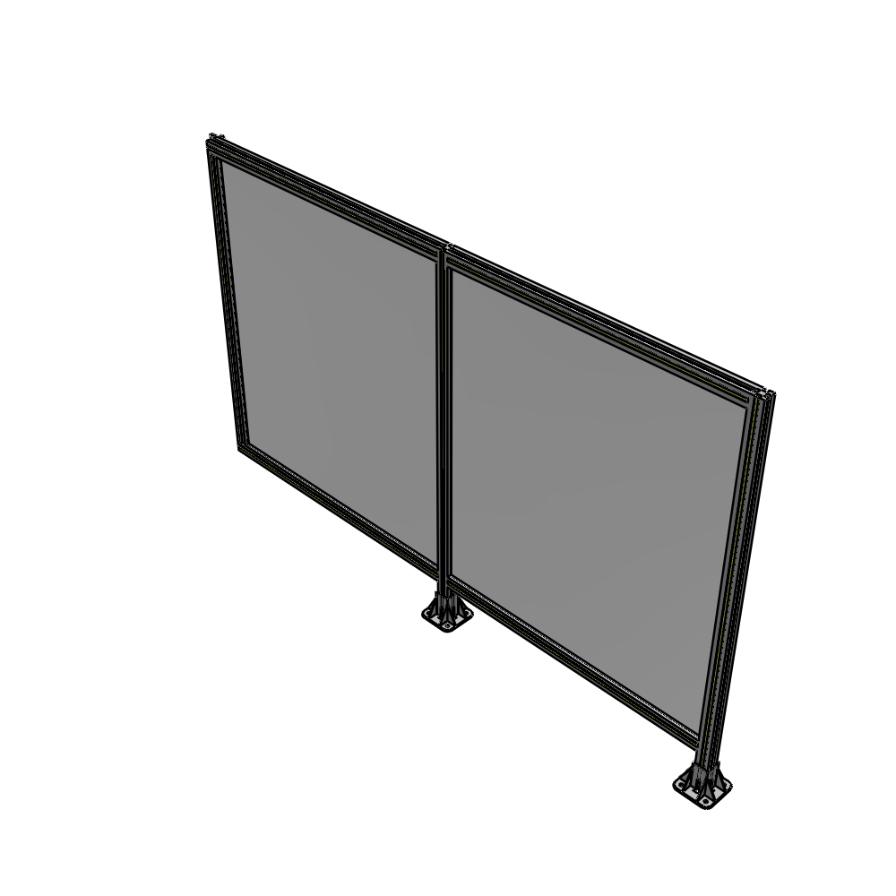 B6-1400-2200-0150-HYPFK DOUBLE PANEL-LEGS ON RIGHT AND CENTER WITH HINGES 1400MM X 2200MM  1/4" POLYCARBONATE, AS A KIT
