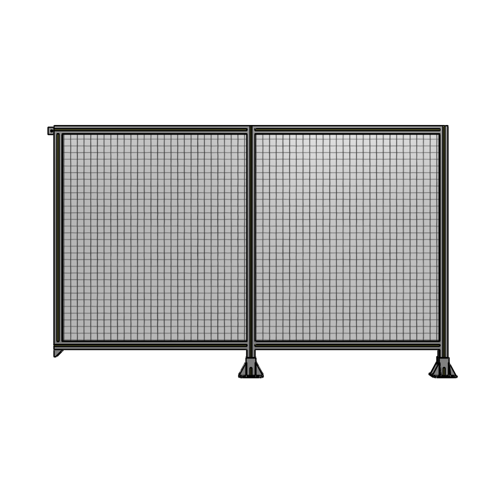 B6-1400-2200-0150-TYMFA DOUBLE PANEL-LEGS ON RIGHT AND CENTER, TIE PLATE ON LEFT 1400MM X 2200MM  1" MESH, FULLY ASSEMBLED