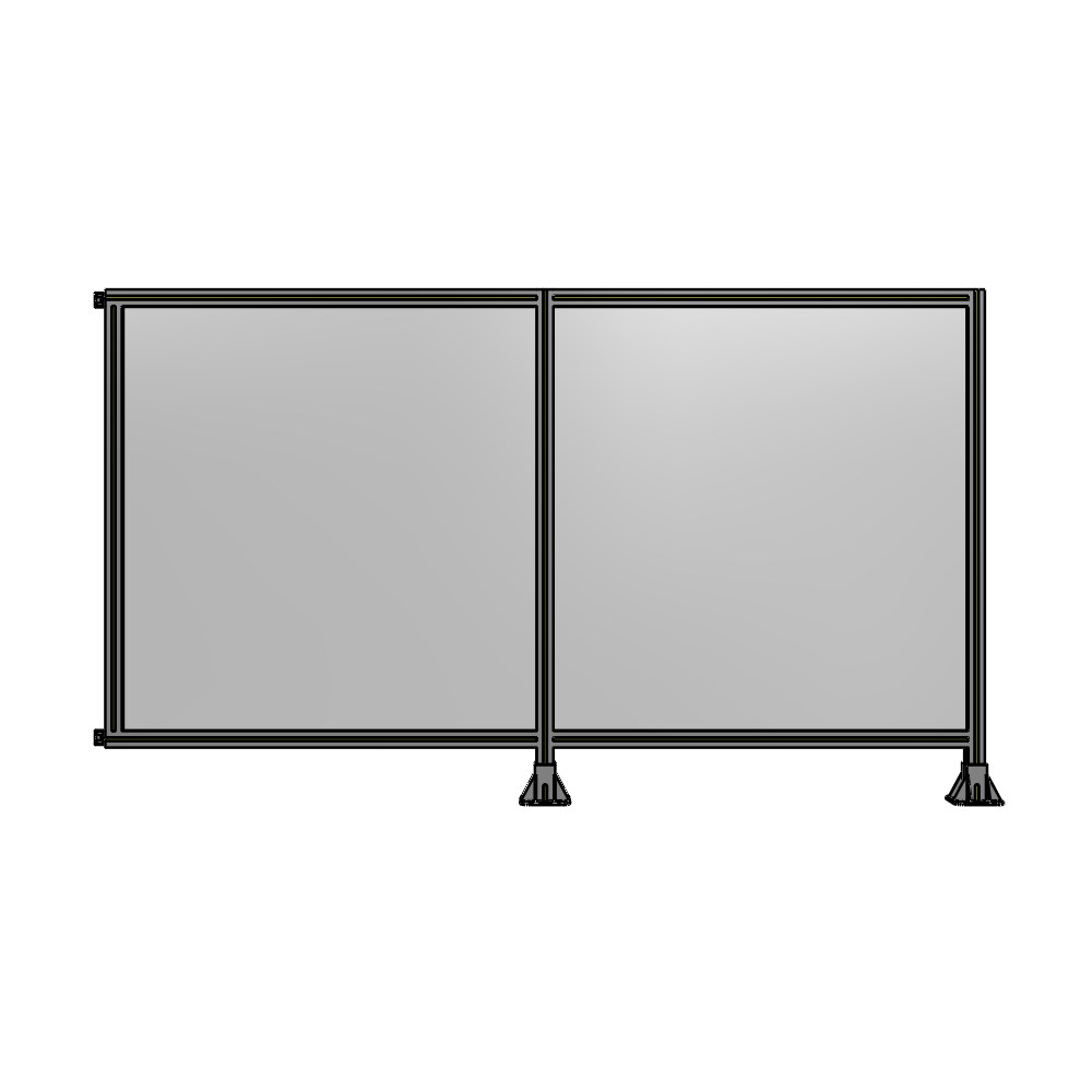 B6-1400-2400-0150-HYPFK DOUBLE PANEL-LEGS ON RIGHT AND CENTER WITH HINGES 1400MM X 2400MM  1/4" POLYCARBONATE, AS A KIT