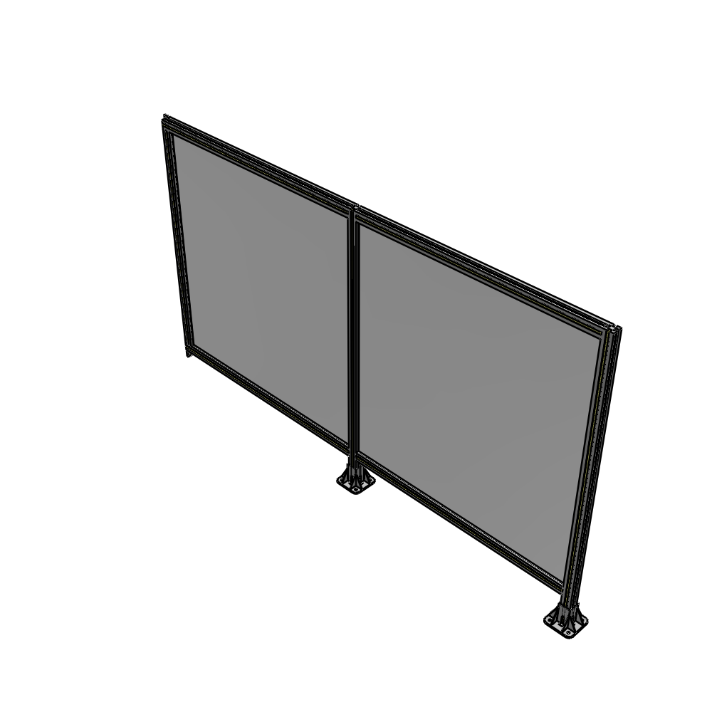 B6-1400-2400-0150-TYPFK DOUBLE PANEL-LEGS ON RIGHT AND CENTER, TIE PLATE ON LEFT 1400MM X 2400MM  1/4" POLYCARBONATE, AS KIT
