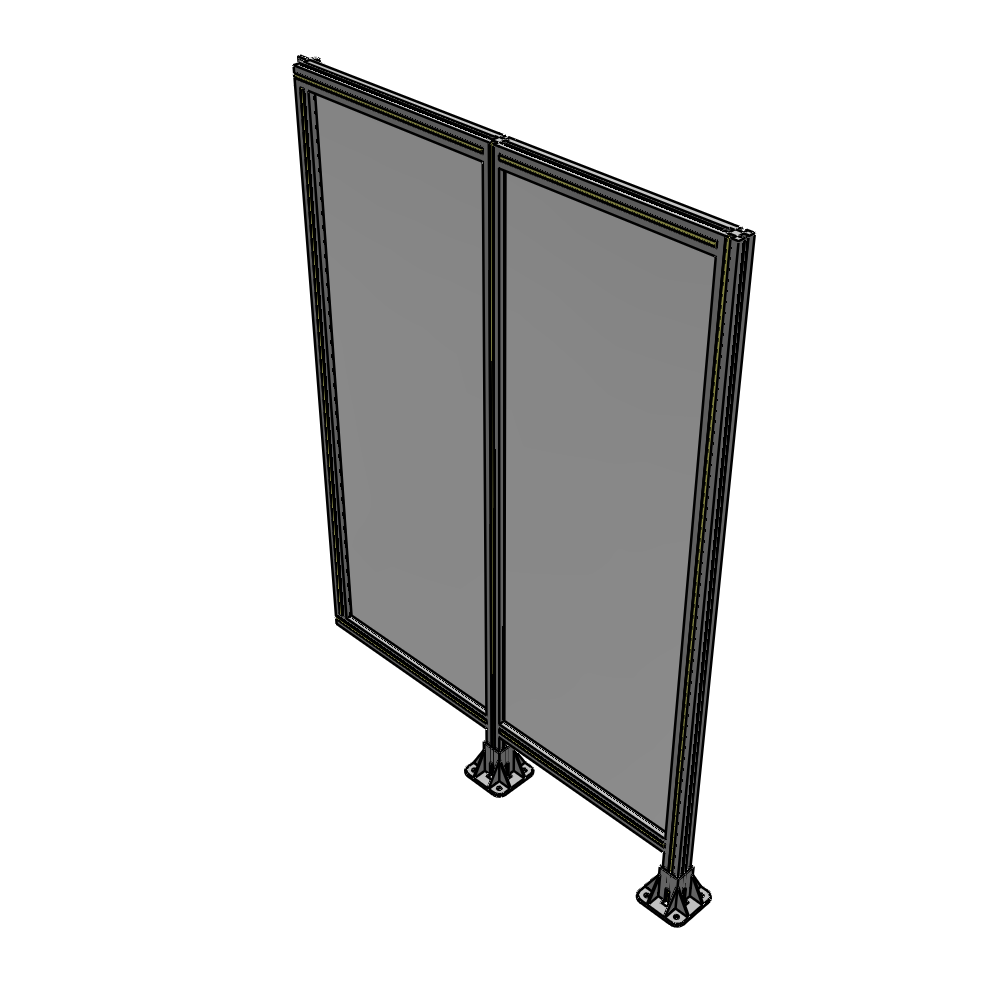 B6-1700-1200-0150-HYPFK DOUBLE PANEL-LEGS ON RIGHT AND CENTER WITH HINGES 1700MM X 1200MM  1/4" POLYCARBONATE, AS A KIT