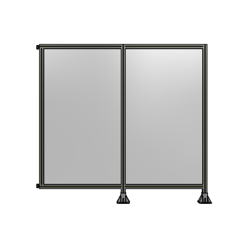 B6-1700-1800-0150-HYPFK DOUBLE PANEL-LEGS ON RIGHT AND CENTER WITH HINGES 1700MM X 1800MM  1/4" POLYCARBONATE, AS A KIT