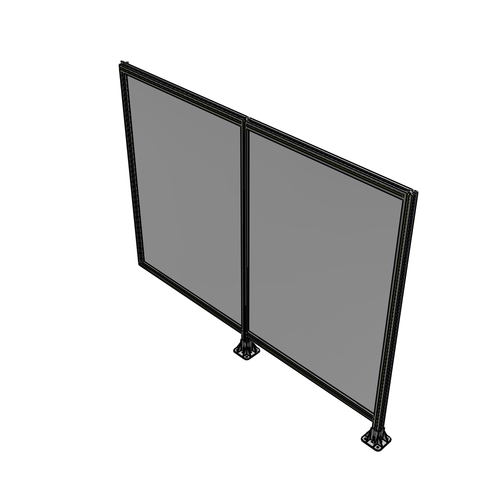B6-1700-2200-0150-HYPFK DOUBLE PANEL-LEGS ON RIGHT AND CENTER WITH HINGES 1700MM X 2200MM  1/4" POLYCARBONATE, AS A KIT