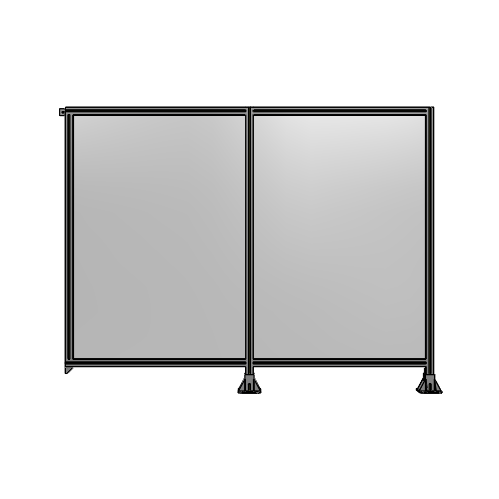 B6-1700-2200-0150-TYPFK DOUBLE PANEL-LEGS ON RIGHT AND CENTER, TIE PLATE ON LEFT 1700MM X 2200MM  1/4" POLYCARBONATE, AS KIT