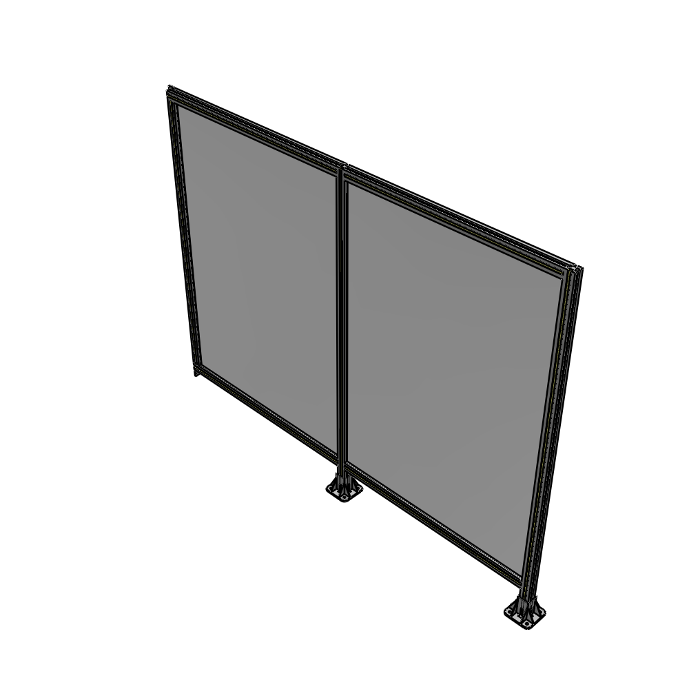 B6-1700-2200-0150-TYPFK DOUBLE PANEL-LEGS ON RIGHT AND CENTER, TIE PLATE ON LEFT 1700MM X 2200MM  1/4" POLYCARBONATE, AS KIT