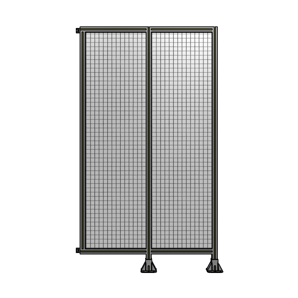 B6-2135-1200-0150-HYMFK DOUBLE PANEL-LEGS ON RIGHT AND CENTER WITH HINGES 2135MM X 1200MM  1" MESH, AS A KIT