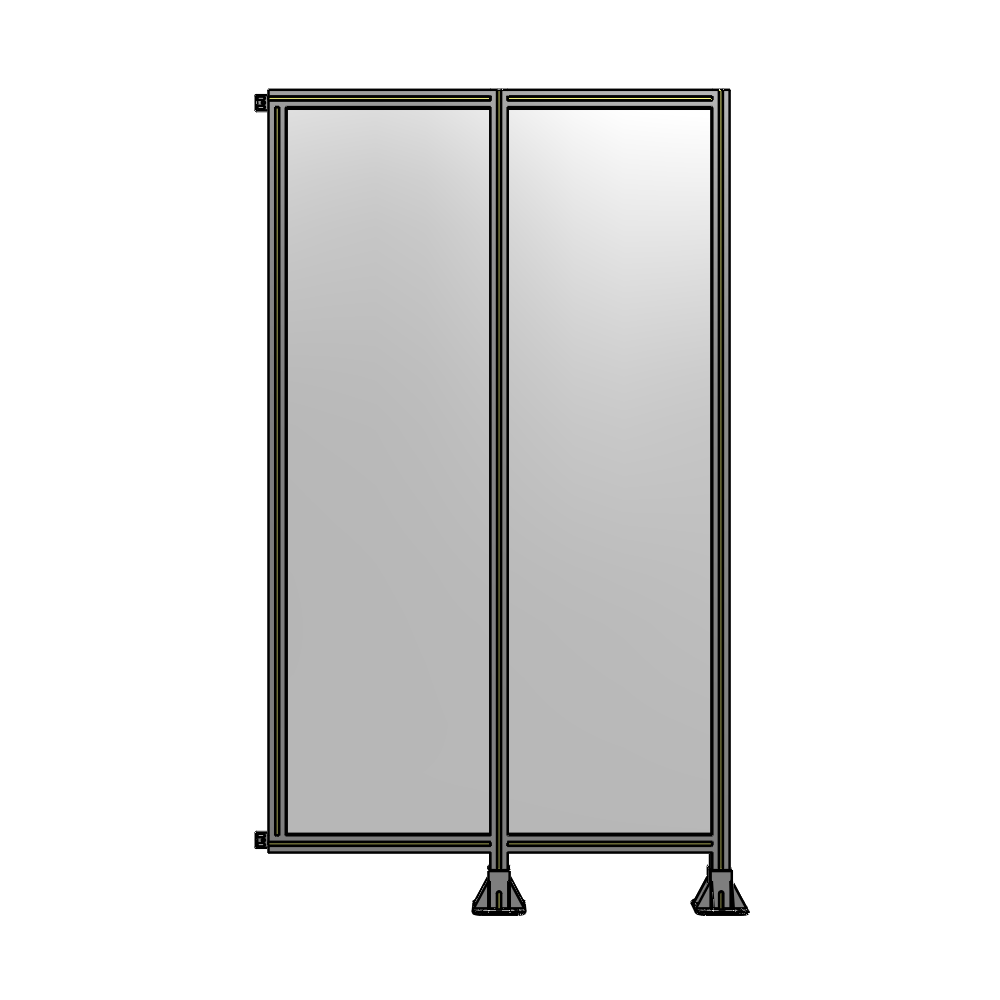 B6-2135-1200-0150-HYPFK DOUBLE PANEL-LEGS ON RIGHT AND CENTER WITH HINGES 2135MM X 1200MM  1/4" POLYCARBONATE, AS A KIT