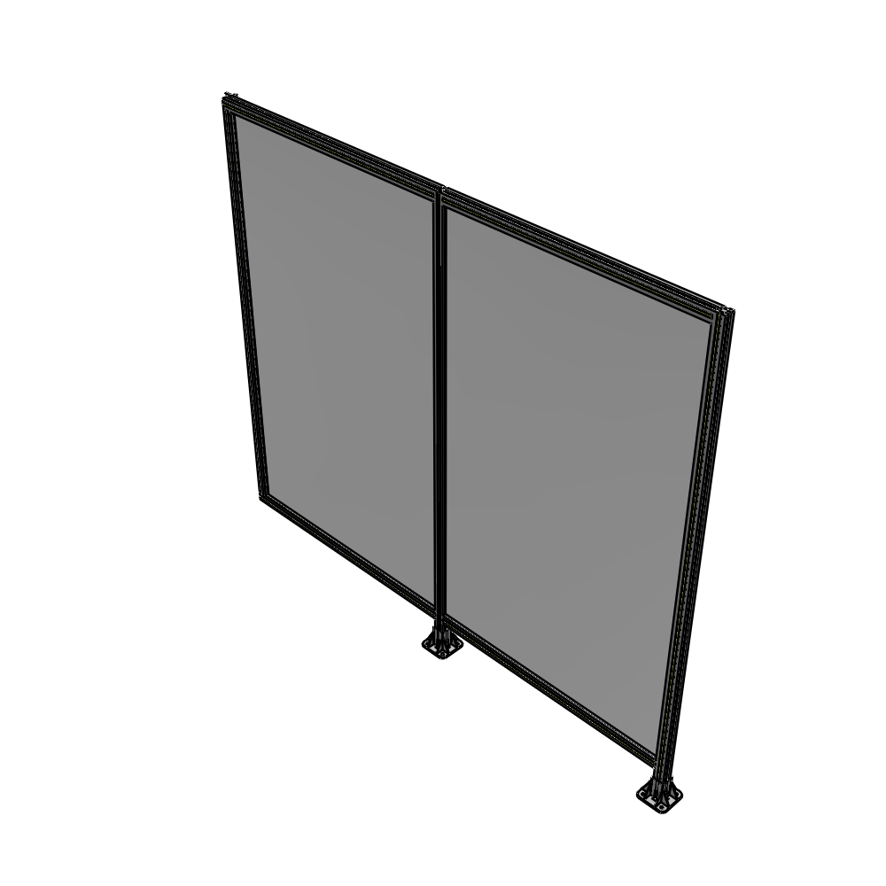 B6-2135-2400-0150-HYPFA DOUBLE PANEL-LEGS ON RIGHT AND CENTER WITH HINGES 2135MM X 2400MM  1/4" POLYCARBONATE, ASSEMBLED