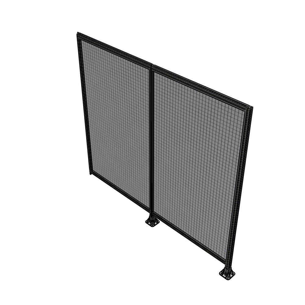 B6-2135-2400-0150-TYMFA DOUBLE PANEL-LEGS ON RIGHT AND CENTER, TIE PLATE ON LEFT 2135MM X 2400MM  1" MESH, FULLY ASSEMBLED