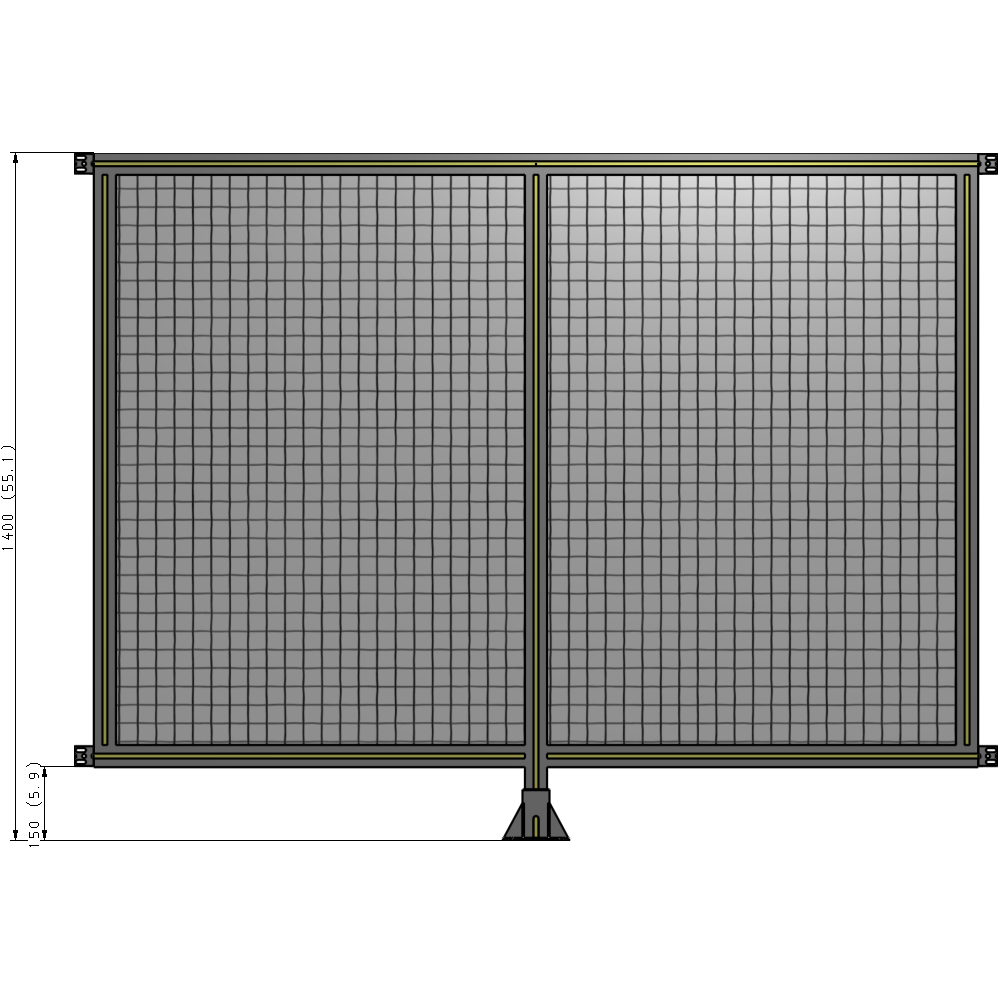 B7-1400-1800-0150-HYMFA DOUBLE PANEL-LEG IN CENTER AND HINGE CONNECTORS 1400MM X 1800MM  1" MESH, AS A KIT