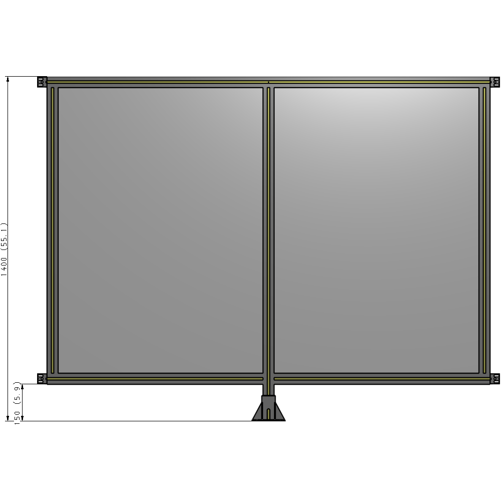 B7-1400-1800-0150-HYPFA DOUBLE PANEL-LEG IN CENTER AND HINGE CONNECTORS 1400MM X 1800MM  1/4" POLYCARBONATE, AS A KIT