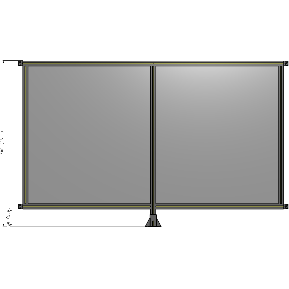 B7-1400-2200-0150-HYPFK DOUBLE PANEL-LEG IN CENTER AND HINGE CONNECTORS 1400MM X 2200MM  1/4" POLYCARBONATE, AS A KIT