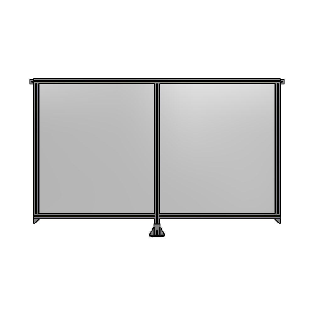 B7-1400-2200-0150-TYPFA DOUBLE PANEL-LEG IN CENTER AND TIE PLATE CONNECTORS 1400MM X 2200MM  1/4" POLYCARB, ASSEMBLED