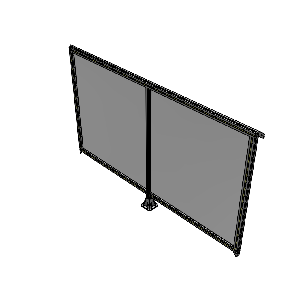 B7-1400-2200-0150-TYPFA DOUBLE PANEL-LEG IN CENTER AND TIE PLATE CONNECTORS 1400MM X 2200MM  1/4" POLYCARB, ASSEMBLED