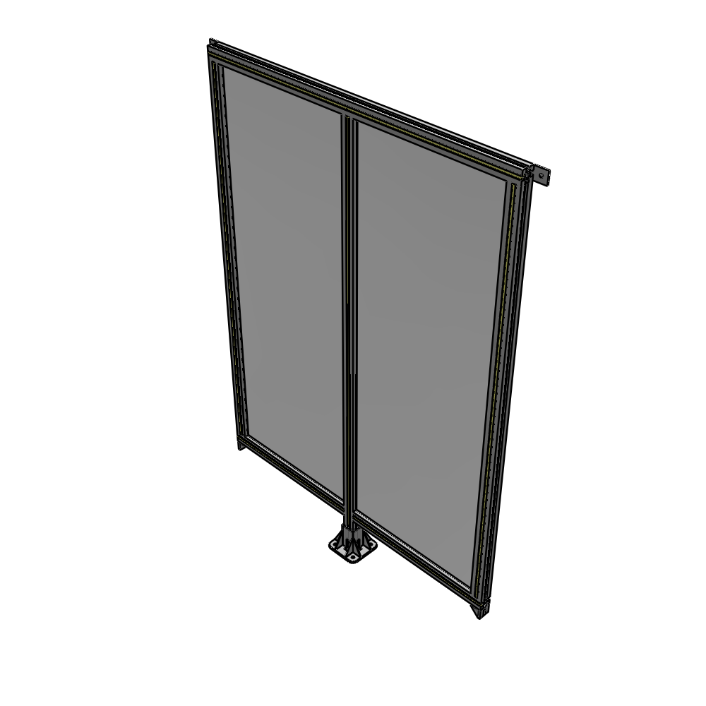 B7-1700-1200-0150-TYPFA DOUBLE PANEL-LEG IN CENTER AND TIE PLATE CONNECTORS 1700MM X 1200MM  1/4" POLYCARB, ASSEMBLED